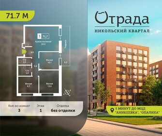 Квартира 71,7 м², 3-комнатная - изображение 1
