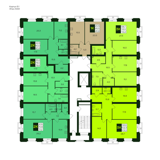 57,7 м², 2-комнатная квартира 8 700 000 ₽ - изображение 67