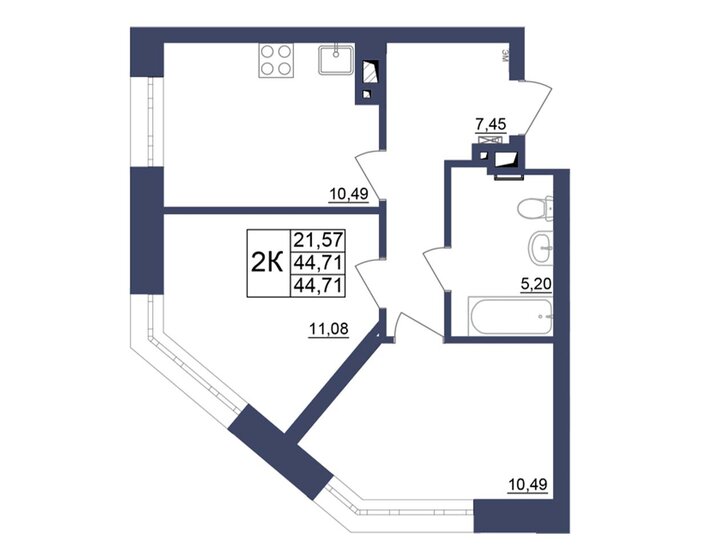 41,3 м², 2-комнатная квартира 6 050 000 ₽ - изображение 75