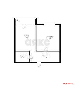 Квартира 33,7 м², 1-комнатная - изображение 1