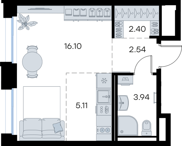 17 м², квартира-студия 2 300 000 ₽ - изображение 77