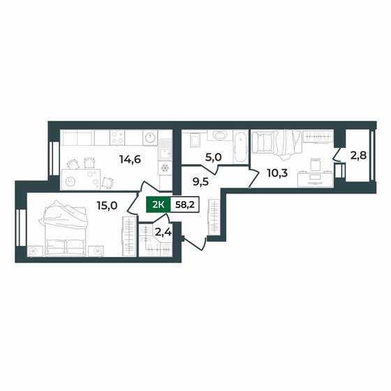 80 м², 1-комнатная квартира 11 480 000 ₽ - изображение 18