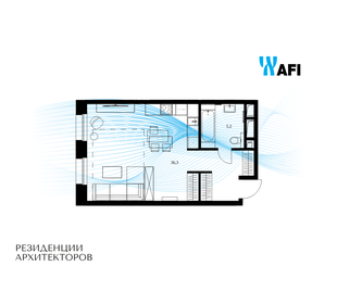 Квартира 41,5 м², 1-комнатные - изображение 1