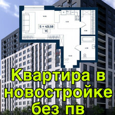 Квартира 43,6 м², 1-комнатная - изображение 2