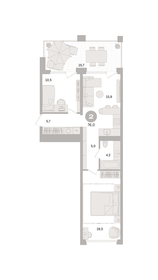 Квартира 76 м², 2-комнатная - изображение 1