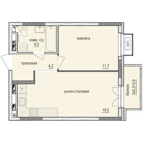 Квартира 40,3 м², 1-комнатная - изображение 1