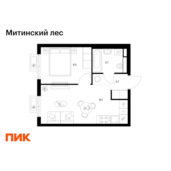 29,5 м², 1-комнатные апартаменты 10 400 000 ₽ - изображение 92