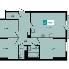 Квартира 71,8 м², 3-комнатная - изображение 3