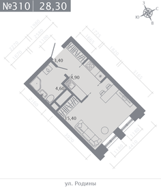 Квартира 28,3 м², студия - изображение 1