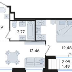 Квартира 36,1 м², 1-комнатная - изображение 2
