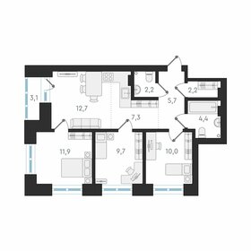 Квартира 69,2 м², 4-комнатная - изображение 1
