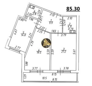 Квартира 85,3 м², 2-комнатная - изображение 1