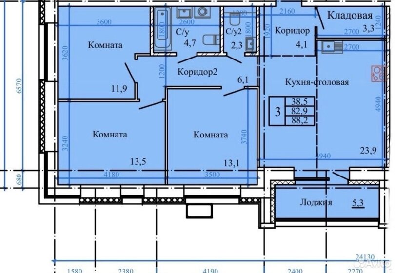 49,7 м², 2-комнатная квартира 7 844 877 ₽ - изображение 21