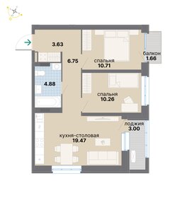 Квартира 60,4 м², 2-комнатная - изображение 1