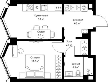 Квартира 41 м², 1-комнатная - изображение 2