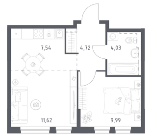 Квартира 37,9 м², 1-комнатная - изображение 1