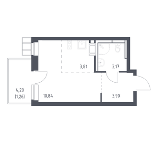 Квартира 22,6 м², студия - изображение 1