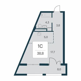 Квартира 38,8 м², студия - изображение 1