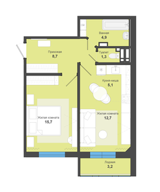 Квартира 51,6 м², 2-комнатная - изображение 1