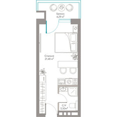 Квартира 29,3 м², студия - изображение 3
