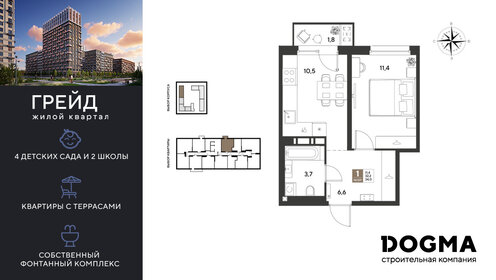 Квартира 34 м², 1-комнатная - изображение 1