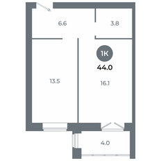 Квартира 44 м², студия - изображение 3