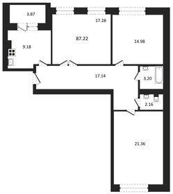 Квартира 87,2 м², 3-комнатная - изображение 1