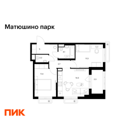 Квартира 53,3 м², 2-комнатная - изображение 1
