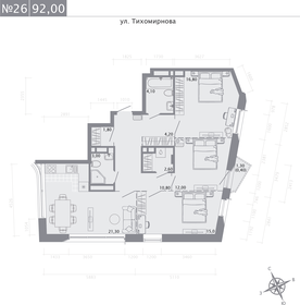 Квартира 92 м², 3-комнатная - изображение 1