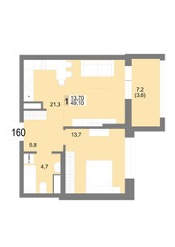 Квартира 49,1 м², 1-комнатная - изображение 1