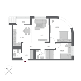 Квартира 76 м², 3-комнатная - изображение 1