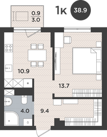 Квартира 38,9 м², 1-комнатная - изображение 1