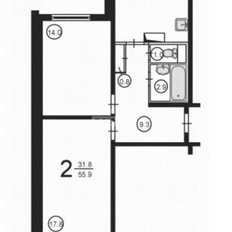 Квартира 58 м², 2-комнатная - изображение 4