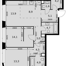 Квартира 78,2 м², 3-комнатная - изображение 2