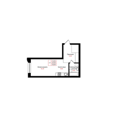 Квартира 34,5 м², студия - изображение 2