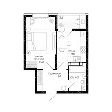 Квартира 34,9 м², 1-комнатная - изображение 2