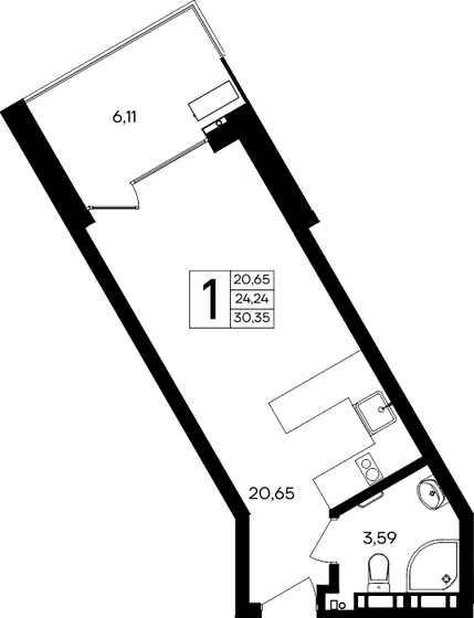 41 м², 1-комнатные апартаменты 4 500 000 ₽ - изображение 66