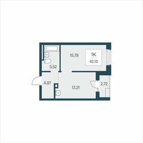 Квартира 42,1 м², 1-комнатная - изображение 1