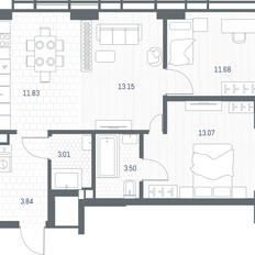 Квартира 60,1 м², 2-комнатная - изображение 3