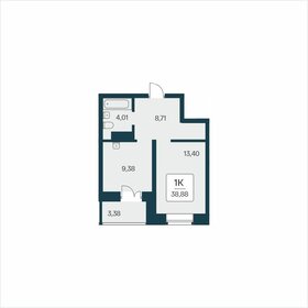 Квартира 38,9 м², 1-комнатная - изображение 1