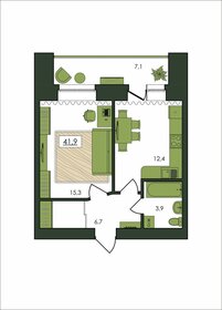 Квартира 41,9 м², 1-комнатная - изображение 1