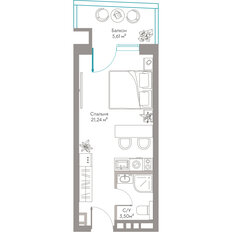 Квартира 30,4 м², студия - изображение 3