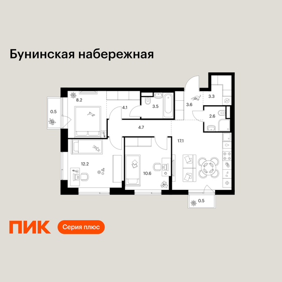78,5 м², 3-комнатная квартира 23 000 000 ₽ - изображение 107