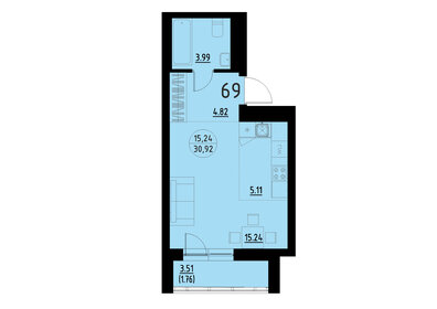 Квартира 30,9 м², студия - изображение 1