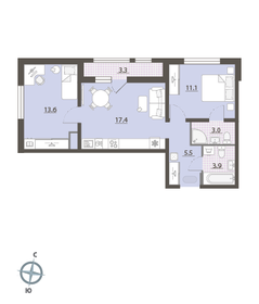 Квартира 56,2 м², 2-комнатная - изображение 2