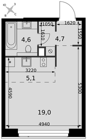 Квартира 33,4 м², студия - изображение 1