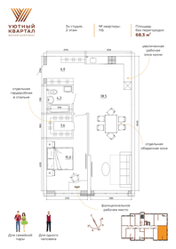 Квартира 68,3 м², 2-комнатная - изображение 2