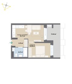 Квартира 45,7 м², 1-комнатная - изображение 1