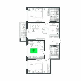 Квартира 81,2 м², 3-комнатная - изображение 1
