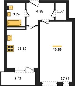 Квартира 40,9 м², 1-комнатная - изображение 1